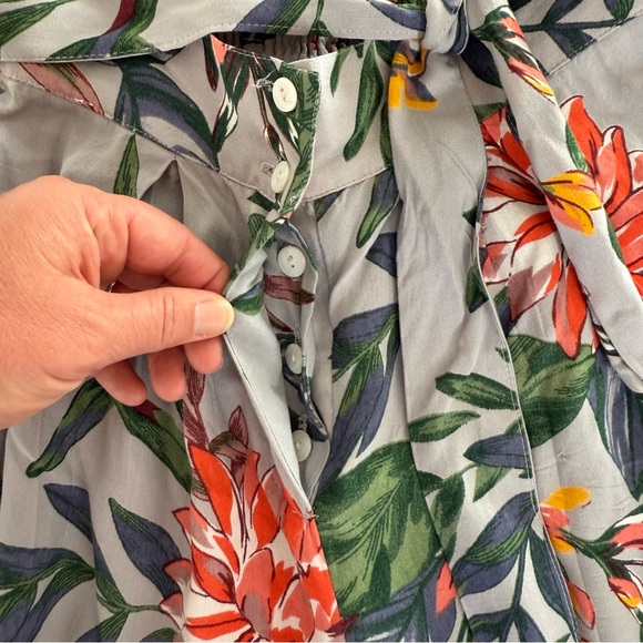 Patrons Of Peace Anthropologie Floral Palazzo Pants Women’s XS Gray Tie - Picture 6 of 11